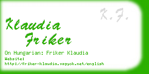 klaudia friker business card